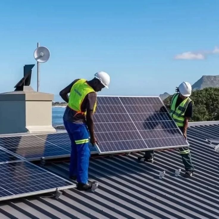 Solar panels installed on a home rooftop